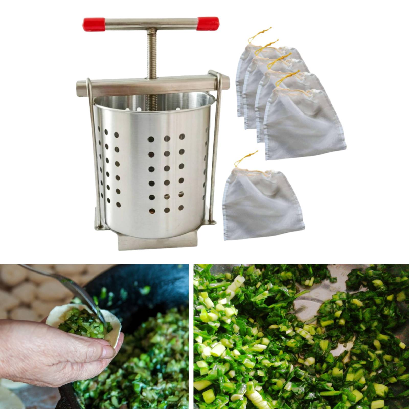 Kitchen Gadgets Dumpling Maker - Spremiagrumi manuale in acciaio inossidabile, per